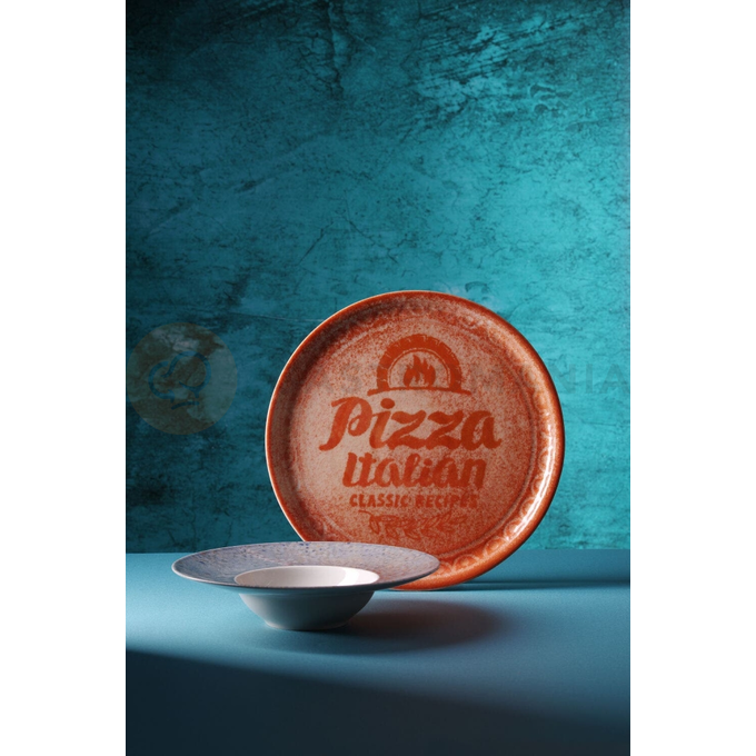 Talerz do pizzy, czerwony, 330 mm | HENDI, Recipe Collection Brick Red