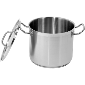 Garnek Yato Professional Kitchen Equipment wysoki z pokrywką, o wymiarach 24x20 cm oraz pojemności 9 l.
Wykonany jest z wysokiej jakości stali nierdzewnej 21/0, opracowanej specjalnie do użytku w gastronomii. Najważniejszą zaletą garnków wykonanych z tego rodzaju stali jest przewodzenie ciepła aż o 30% większe w porównaniu ze standardowymi garnkami wykonanymi ze stali 304. Charakteryzuje je również podwyższona odporność na uszkodzenia mechaniczne oraz działanie kwasów organicznych i detergentów. Właśnie dlatego, nadają się do mycia w zmywarkach, oraz są odporne na intensywne szorowanie powierzchni.

Specjalna konstrukcja dna kapsułowego rozprowadza ciepło równomiernie po całej powierzchni spodu, co zwiększa stopień wykorzystania ciepła i efektywność gotowania. Przekłada się to bezpośrednio na ich jakość oraz komfort pracy kucharza. Takie rozwiązanie zmniejsza również ryzyko przypalenia potraw.
• garnki wykonane ze stali typu 21/0 nie zawierają szkodliwych dla zdrowia ludzkiego manganu i niklu
• boczne ściany garnka i pokrywka są wykonane z grubej stali, utrzymującej temperaturę dłużej niż standardowe naczynia ze stali typu 304
• w garnkach Yato zastosowano wyjątkowo masywne i nienagrzewające się, solidnie zamocowane uchwyty, gwarantuje to bezpieczeństwo i wieloletnią trwałość użytkowania

Wkładka ferromagnetyczna w dnie pozwala na stosowanie garnków Yato na każdym rodzaju kuchenek, takich jak:
• elektryczna
• indukcyjna
• gazowa
• ceramiczna

Parametry:
• grubość dna [mm]: 5,6
• grubość ścianki [mm]: 0,8
• materiał: stal nierdzewna 21/0
• pojemność [L]: 9
• średnica [mm]: 240
• wysokość [mm]: 200

 | YG-00003, Garnek wysoki z pokrywką ze stali nierdzewnej 24x20 cm 9 l