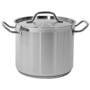 Garnek Yato Professional Kitchen Equipment wysoki z pokrywką, o wymiarach 24x20 cm oraz pojemności 9 l.
Wykonany jest z wysokiej jakości stali nierdzewnej 21/0, opracowanej specjalnie do użytku w gastronomii. Najważniejszą zaletą garnków wykonanych z tego rodzaju stali jest przewodzenie ciepła aż o 30% większe w porównaniu ze standardowymi garnkami wykonanymi ze stali 304. Charakteryzuje je również podwyższona odporność na uszkodzenia mechaniczne oraz działanie kwasów organicznych i detergentów. Właśnie dlatego, nadają się do mycia w zmywarkach, oraz są odporne na intensywne szorowanie powierzchni.

Specjalna konstrukcja dna kapsułowego rozprowadza ciepło równomiernie po całej powierzchni spodu, co zwiększa stopień wykorzystania ciepła i efektywność gotowania. Przekłada się to bezpośrednio na ich jakość oraz komfort pracy kucharza. Takie rozwiązanie zmniejsza również ryzyko przypalenia potraw.
• garnki wykonane ze stali typu 21/0 nie zawierają szkodliwych dla zdrowia ludzkiego manganu i niklu
• boczne ściany garnka i pokrywka są wykonane z grubej stali, utrzymującej temperaturę dłużej niż standardowe naczynia ze stali typu 304
• w garnkach Yato zastosowano wyjątkowo masywne i nienagrzewające się, solidnie zamocowane uchwyty, gwarantuje to bezpieczeństwo i wieloletnią trwałość użytkowania

Wkładka ferromagnetyczna w dnie pozwala na stosowanie garnków Yato na każdym rodzaju kuchenek, takich jak:
• elektryczna
• indukcyjna
• gazowa
• ceramiczna

Parametry:
• grubość dna [mm]: 5,6
• grubość ścianki [mm]: 0,8
• materiał: stal nierdzewna 21/0
• pojemność [L]: 9
• średnica [mm]: 240
• wysokość [mm]: 200

 | YG-00003, Garnek wysoki z pokrywką ze stali nierdzewnej 24x20 cm 9 l