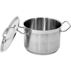 Profesjonalny garnek średni z pokrywką, o wymiarach 20x14 cm oraz pojemności 4,4 l.

Garnek YATO Professional Kitchen Equipment przeznaczony jest do profesjonalnego wykorzystania w branży gastronomicznej. Doskonale nadaje się do przygotowywania wszelkiego rodzaju potraw.

Wykonany jest z wysokiej jakości stali nierdzewnej 21/0, opracowanej specjalnie do użytku w gastronomii. Najważniejszą zaletą garnków wykonanych z tego rodzaju stali jest przewodzenie ciepła aż o 30% większe w porównaniu ze standardowymi garnkami wykonanymi ze stali 304. Charakteryzuje je również podwyższona odporność na uszkodzenia mechaniczne oraz działanie kwasów organicznych i detergentów. Właśnie dlatego, nadają się do mycia w zmywarkach, oraz są odporne na intensywne szorowanie powierzchni. 

Co ważne, garnki wykonane ze stali typu 21/0 nie zawierają szkodliwych dla zdrowia ludzkiego manganu i niklu.
Specjalna konstrukcja dna kapsułowego rozprowadza ciepło równomiernie po całej powierzchni spodu, co zwiększa stopień wykorzystania ciepła i efektywność gotowania. Przekłada się to bezpośrednio na ich jakość oraz komfort pracy kucharza. Takie rozwiązanie zmniejsza również ryzyko przypalenia potraw. 

Wkładka ferromagnetyczna w dnie pozwala na stosowanie garnków YATO na każdym rodzaju kuchenek, takich jak:
- elektryczna
- indukcyjna
- gazowa
- ceramiczna 

Boczne ściany garnka i pokrywka są wykonane z grubej stali, utrzymującej temperaturę dłużej niż standardowe naczynia ze stali typu 304. 

W garnkach YATO zastosowano wyjątkowo masywne i nienagrzewające się, solidnie zamocowane uchwyty. Gwarantuje to bezpieczeństwo i wieloletnią trwałość użytkowania.

Przeznaczony do profesjonalnego wykorzystania w branży gastronomicznej. Doskonale nadaje się do gotowania wszelkiego rodzaju potraw

 | YG-00022, Garnek średni z pokrywką ze stali nierdzewnej 20x14 cm 4,4 l