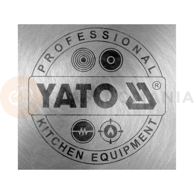 Profesjonalny garnek wysoki z pokrywką, o wymiarach 40x40 cm oraz pojemności 50l.
Garnek YATO Professional Kitchen Equipment przeznaczony jest do profesjonalnego wykorzystania w branży gastronomicznej. Doskonale nadaje się do przygotowywania wszelkiego rodzaju potraw.
Wykonany jest z wysokiej jakości stali nierdzewnej 201 do użytku w gastronomii.
Specjalna konstrukcja dna kapsułowego rozprowadza ciepło równomiernie po całej powierzchni spodu, co zwiększa stopień wykorzystania ciepła i efektywność gotowania. Przekłada się to bezpośrednio na ich jakość oraz komfort pracy kucharza. Takie rozwiązanie zmniejsza również ryzyko przypalenia potraw.
Wkładka ferromagnetyczna w dnie pozwala na stosowanie garnków YATO na każdym rodzaju kuchenek, takich jak:
• elektryczna
• indukcyjna
• gazowa
• ceramiczna
W garnkach YATO zastosowano wyjątkowo masywne i nienagrzewające się, solidnie zamocowane uchwyty. Gwarantuje to bezpieczeństwo i wieloletnią trwałość użytkowania.
 | YG-00018, Garnek wysoki z pokrywką 40x40 cm 50 l