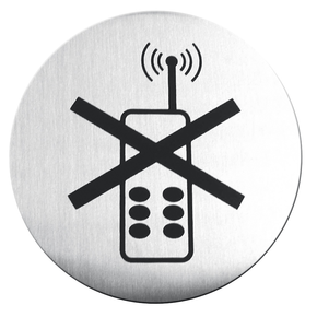 Tabliczka informacyjna - samoprzylepna „zakaz używania telefonów komórkowych” | HENDI, 663653