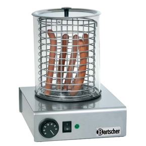 Urządzenie do hot-dogów ze szklanym pojemnikiem, średnica 19,5 cm | BARTSCHER, A120401