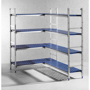 Regał magazynowy aluminiowy, 128x40,5x168,5 cm | HENDI, 812273