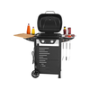 Grill elektryczny YATO Asahi to zaawansowane urządzenie do grillowania, łączące w sobie moc, funkcjonalność i wygodę użytkowania.

Produkt wysoce odporny na działanie warunków atmosferycznych (wodoodporność IPX4).

Konstrukcja grilla YATO Asahi została starannie przemyślana pod kątem wygody użytkowania:
• pokrywa z wbudowanym termometrem przyspiesza proces grillowania i chroni przed wiatrem; dodatkowo dym z potraw nada im odpowiedni smak i aromat
• 6 wieszaków na akcesoria oraz składane półki boczne zapewniają dodatkową przestrzeń roboczą
• czytelne, chromowane pokrętła regulacji temperatury
• składane półki boczne sprawiają, że grilla zajmuje mało miejsca i jest łatwiejszy w przechowywaniu i transporcie

Grill wyposażony jest w dwie grzałki o łącznej mocy 2300W i oferuje imponującą wydajność grzewczą.

Jego unikalna cecha to 2-strefowa regulacja temperatury w zakresie 100 - 300°C, umożliwiająca jednoczesne przygotowywanie różnych potraw w odmiennych temperaturach.

Grill posiada emaliowany ruszt o powierzchni grzewczej 47 x 37 cm, zapewniający dużą przestrzeń do grillowania.

Dodatkowo, wyposażony jest w emaliowaną płytę oraz emaliowaną kratkę podgrzewającą o wymiarach 40 x 15 cm, co zwiększa jego wszechstronność.

Dodatkowe informacje
• moc: 2300 W (230V 50Hz)
• ilość grzałek: 2, każda o mocy 1,15 kW
• stalowa misa odporna na działania wysokiej temperatury
• pojemnik na tłuszcz - możliwość wyjęcia i umycia poza grillem
• stopień ochrony przed deszczem: IPX4

Wymiary i waga
• grill: 100,5 x 47,5 x 92,4 cm (szerokość grilla po złożeniu półek: 60 cm)
• powierzchnia grzewcza rusztu: 47 x 37 cm
• kratka do podgrzewania: 40 x 15 cm
• waga grilla: 14,5 kg
• przewód: 1,5 m (1.0 mm²)

Materiał wykonania
• ruszt: stal pokryta emalią
• płyta: stal pokryta emalią
• kratka podgrzewająca: stal pokryta emalią
• grzałki: stal nierdzewna
• termometr: stal nierdzewna
• pokrywa: stal, malowana na kolor czarny, odporna na wysoką temperaturę
• misa: stal, malowana na kolor czarny, odporna na wysoką temperaturę
• uchwyt: stal nierdzewna
• pojemnik na tłuszcz: stal malowana na kolor czarny
• panel przedni: stal malowana proszkowo na kolor czarny, stal nierdzewna
• pokrętła: ABS
• półki boczne: stal malowana proszkowo na kolor czarny
• nogi: stal malowana proszkowo na kolor czarny
• kółka: PE

W celach logistycznych grill gazowy zapakowany jest w karton. Panel grilla wraz z pokrywą dostarczony jest w całości, co ułatwia i przyspiesza montaż. | Asahi, Grill elektryczny, stojący 2300 W, 47x37 cm