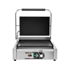 Grill kontaktowy Panini o mocy 2,2kW marki YATO YG-04558.
Grill YATO jest urządzeniem niezbędnym na każdej kuchni. Przeznaczony jest do szybkiego przygotowywania hamburgerów, mięs, ryb, tortili, tostów, panini czy warzyw.
Żeliwna płyta grillowa o wymiarach 345x230mm, płaska na górze i dole, pozwala na jednoczesne obustronne smażenie wielu produktów.
Grzałka o mocy 2,2kW sterowana jest za pomocą potencjometru umieszczonego na płycie frontowej. Możliwe jest ustawienie temperatury pracy w zakresie 50~300°C. Zainstalowany bryzgoszczelny wyłącznik pozwala na wyłączenie grilla, gdy jest on nieużywany, bez konieczności odłączania kabla zasilającego z sieci. Grill zasilany jest prądem o napięciu 230V~50Hz.
Obudowa wykonana jest z wysokiej jakości stali nierdzewnej. Dzięki temu grill jest szybki w czyszczeniu i utrzymaniu w czystości. Dodatkowo z przodu zainstalowana jest rynienka na tłuszcz i wszelkiego rodzaju odpadki po grillowaniu. Istnieje możliwość łatwego wyciągnięcia jej i umycia. W skład wyposażenia wchodzi dodatkowo miedziana szczotka druciana, którą można czyścić płytę grillową, bez obaw o zarysowanie jej powierzchni. Urządzenie posiada wygodną, nienagrzewającą się plastikową rękojeść.
Grill YATO ma wymiary 440x370x190mm i waży 18kg, klasa ochrony IPX3.
 | YG-04558, Elektryczny grill kontaktowy panini w pełni płaski 44 cm 2,2 kW
