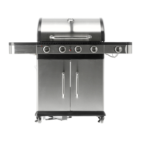 Grill gazowy 4+1 o nowoczesnym designie, wykonany ze stali nierdzewnej, wyposażony w niezawodny, żeliwny ruszt. Półki boczne oraz pojemna, zamykana szafka ułatwią przechowywanie przypraw i niezbędnych akcesoriów.

Palnik boczny o mocy 2,2 kW umożliwi gotowanie i podgrzewanie potraw w garnku i na patelni. Dodatkowym atutem jest miejsce na butlę gazową oraz wbudowany otwieracz do butelek.

Palnik boczny umożliwia ugotowanie lub podgrzanie zupy, przygotowanie sosów, zagotowanie wody na herbatę.

Pokrywa z termometrem zapewnia równomierny rozkład temperatury, szybsze grillowanie oraz osłonę przed wiatrem. Dodatkowo dym z potraw nada im odpowiedni smak i aromat.

Ruszty stosowane w grillach Yato to ruszty wykonane w całości z żeliwa. Tańsze ruszty wykonywane są ze staliwa stopowego pokrytego emalią. Żeliwny ruszt szybko się nagrzewa i długo utrzymuje ciepło.

Na bocznej ściance znajduje się praktyczny otwieracz do butelek.

Zalety grillowania na grillu gazowym:
• wyjątkowy smak - wyjątkowy smak otrzymujemy dzięki odparowywaniu z potraw soków i tłuszczy. Kopuła w grillu gazowym zatrzymuje dym i nadaje im aromat
• kontrola temperatury - dzięki pokrętłom, pokrywie, kilku palnikom oraz termometrowi jesteś w stanie dopasować temperaturę do przyrządzanych mięs, warzyw i serów
• komfort pracy - w porównaniu do grilli węglowych grillowanie oraz konserwacja będzie dużo łatwiejsza. Po pierwsze dzięki szybkiemu nagrzewaniu się grilla możesz zacząć smażyć już po kilku minutach. Po drugie nie musisz dorzucać węgla, dmuchać i kontrolować wielkości płomienia. Po trzecie czyszczenie grilla gazowego jest znacznie szybsze - m.in. nie wymaga wysypywania popiołu.

Najważniejsze informacje:
• łączna moc: 14,2 kW
• ilość palników: 4+1, czyli 4 palniki główne ze stali nierdzewnej, każdy o mocy 3 kW. 1 palnik boczny o mocy 2,2 kW;
• średnie spalanie gazu: 1032 g/h (zużycie maksymalne przy działających wszystkich palnikach);
• zapalnik piezo umieszczony po środku panelu sterowania;
• kratka podgrzewająca nad rusztem wykonana ze stali nierdzewnej;
• otwierana szafka ze specjalną kieszenią (otworem) przeznaczonym na przechowywanie w trakcie i po grillowaniu polskiej butlki gazowej 11kg;
• stalowa misa odporna na działania wysokiej temperatury;
• półki boczne oraz pojemna, zamykana szafka ułatwią przechowywanie przypraw i niezbędnych akcesoriów;
• 4 obrotowe kółka z hamulcem ułatwią transport grilla;
• pojemnik na tłuszcz umieszczony pod misą;
• wyprofilowane osłony palnika (aromatyzery) z wycięciami;
• możliwość wysunięcia płyty ociekowej i umycia poza grillem.

Wymiary i waga:
• grill: 133 x 57 x 112 cm;
• ruszt żeliwny, żebrowy: 70 x 42 cm (3 sztuki) ;
• kratka podgrzewająca: 67,5 x 12 cm;
• szafka (wewnątrz) - 69 x 42,5 x 55/56 cm (szerokość x głębokość x wysokość) ;
• waga: 36 kg;
• waga rusztu żebrowego: 3 x 1,4 kg =4,2 kg;
• grubość prętów w ruszcie: 0,75 cm - 1,3 cm;

Materiał wykonania:
• ruszt: żeliwo;
• kratka podgrzewająca: stal nierdzewna (S/S 430) ;
• palnik: stal nierdzewna;
• osłona palnika (aromatyzer): stal pokryta emalią;
• termometr: stal nierdzewna;
• pokrywa: stal nierdzewna (S/S 430), podwójna warstwa;
• misa: stal, malowana na kolor czarny, odporna na wysoką temperaturę;
• panel przedni: stal nierdzewna (S/S 430) ;
• półki boczne (góra): stal, malowana proszkowo na kolor czarny;
• półki boczne (dekoracja): stal nierdzewna (S/S 430) ;
• szafka przednia (drzwiczki): stal nierdzewna (S/S 430), podwójna warstwa;
• szafka przednia (pozostałe elementy): stal, malowana proszkowo na kolor czarny;

STAL NIERDZEWNA S/S 430 należy do wysokogatunkowych stali ferrytycznych. Wysoka zawartość chromu a tym samym wysoka odporność korozyjna pozwala na zastosowanie w produktach o podwyższonym działaniu wody.

ŻELIWO - wysokowęglowy stop żelaza z węglem (ponad 2,11% węgla). Gwarantuje lepsze parametry termiczne - równomiernie się nagrzewa, doskonale przewodzi temperaturę, długo utrzymuje ciepło. Jest bardzo trwały oraz wysoce odporny na ścieranie i korozję.

Niezbędne akcesoria:
• Do grilla nie jest dołączony reduktor oraz wąż. Możliwość dokupienia reduktorów gazowych z wężem marki Vorel (99670 oraz 99671).
• Możliwość dokupienia pokrowca na grilla - model YATO YG-20050.
• Możliwość dokupienia dwustronnej płyty o wymiarach 22 x 41cm (YG-20020)

Uwaga!
W celach logistycznych grill gazowy zapakowany jest w karton. W porównaniu do wielu innych producentów panel grilla wraz z pokrywą dostarczony jest w całości, co ułatwia i przyspiesza montaż. | Zushi, Grill gazowy 4+1, stal nierdzewna 14,2 kW