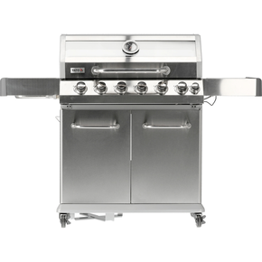 Grill gazowy 6+1 o nowoczesnym wyglądzie wykonany ze stali nierdzewnej, wyposażony w żeliwny ruszt o wymiarach 82 x 41,5 cm. Półki boczne oraz pojemna, zamykana szafka ułatwią przechowywanie przypraw i niezbędnych akcesoriów. Palnik boczny o mocy 2,2 kW umożliwi gotowanie i podgrzewanie potraw w garnku lub na patelni. Dodatkowym atutem jest miejsce na butlę gazową, pojemnik ze stali nierdzewnej umieszczony w jednej z półek bocznych oraz wbudowany otwieracz do butelek.

Wymiary i waga:
• Grill: 144 x 57 x 112cm 
• Ruszt żeliwny, żebrowy (4szt) - powierzchnia grzewcza 82 x 41,5 cm, waga 6,45kg
• Okrągły ruszt (ø30cm) wbudowany w ruszt żebrowy. Możliwość wyjęcia okrągłego rusztu i włożenia specjalnej, kamiennej płyty na pizzę (brak w zestawie)
• Kratka podgrzewająca: 82 x 12cm 
• Waga grilla: 46 kg
• Wymiar szyby: 76 x 13cm
• Wymiar półki bocznej: 34,5 x 42,5cm
• Wymiar pojemnika na jedzenie: 26,5 x 32,5 x 9,5cm
• UWAGA: brak płyty żeliwnej w zestawie. Możliwość dokupienia dwustronnej płyty o wymiarach 22 x 41cm (indeks YG-20020)

Informacje:
• Otwierana szafka ze specjalną kieszenią (otworem) przeznaczonym na przechowywanie w trakcie i po grillowaniu polskiej butli gazowej 11kg. 
• Pokrywa z termometrem zapewnia szybsze grillowanie oraz osłonę przed wiatrem. Dodatkowo dym z potraw nada im odpowiedni smak i aromat.
• Szybka umieszczona w pokrywie umożliwia podgląd stanu przyrządzanych potraw. Szybka o grubości 6mm odporna na wysoką temperaturę.
• Zapalnik umieszczony w pokrętłach
• Wyjmowany pojemnik na jedzenie - idealna do przechowywania zamarynowanych potraw, odłożenia upieczonych, gorących potraw i utrzymywanie ich temperatury (dodatkowo można owinąć je aluminiową folią)
• Niezawodny, żeliwny ruszt, który szybko się nagrzewa i długo utrzymuje ciepło.
• Kratka podgrzewająca nad rusztem wykonana ze stali nierdzewnej 
• Ilość palników: 6+1, czyli 6 palników głównych ze stali nierdzewnej, każdy o mocy 3kW. 1 palnik boczny o mocy 2,2kW.
• Łączna moc: 20,2kW
• Średnie spalanie gazu*: 1468 g/h
• Palnik boczny umożliwia ugotowanie lub podgrzanie zupy, przygotowanie sosów, zagotowanie wody na herbatę. 
• Stalowa misa odporna na działania wysokiej temperatury 
• Półki boczne oraz pojemna, zamykana szafka ułatwią przechowywanie przypraw i niezbędnych akcesoriów.
• 4 obrotowe kółka z hamulcem ułatwią transport grilla.
• 6 wieszaków umieszczonych na półkach bocznych. Idealne do zawieszenia sztućców, ściereczki itp.
• 7 pokręteł z niebieskim światłem LED, które zapalają się po uruchomieniu danego palnika. Oświetlenie ułatwią grillowanie po zmroku, informuje który palnik jest włączony
• Wyprofilowane osłony palnika (aromatyzery) z wycięciami 
• Otwieracz do butelek z boku grilla
• Możliwość wysunięcia płyty ściekowej i umycia poza grillem
• Możliwość dokupienia pokrowca na grilla - model YATO YG-20051
• Możliwość zainstalowania obrotowego rożna elektrycznego do przyrządzania m.in. kurczaka - model YG-20021

*Zużycie maksymalne przy działających wszystki palnikach

Materiał wykonania: 
• Ruszt: żeliwo
• Kratka podgrzewająca: stal nierdzewna (S/S 430)
• Palnik: stal nierdzewna
• Osłona palnika (aromatyzer): stal pokryta emalią
• Termometr: stal nierdzewna
• Pokrywa: stal nierdzewna (S/S 430), podwójna warstwa
• Misa: stal, malowana na kolor czarny, odporna na wysoką temperaturę
• Uchwyt: stal nierdzewna
• Panel przedni: stal nierdzewna (S/S 430)
• Półki boczne: stal nierdzewna (S/S 430)
• Półki boczne (wieszaki): tworzywo sztuczne, kolor szary
• Szafka przednia (drzwiczki): stal nierdzewna (S/S 430), podwójna warstwa
• Szafka przednia (pozostałe elementy): stal, malowana proszkowo na kolor srebrny
• Szyba: szkło hartowane
• Pojemnik na jedzenie: stal nierdzewna

STAL NIERDZEWNA S/S 430 należy do wysokogatunkowych stali ferrytycznych. Wysoka zawartość chromu a tym samym wysoka odporność korozyjna pozwala na zastosowanie w produktach o podwyższonym działaniu wody. 

ŻELIWO - wysokowęglowy stop żelaza z węglem (ponad 2,11% węgla). Gwarantuje lepsze parametry termiczne - równomiernie się nagrzewa, doskonale przewodzi temperaturę, długo utrzymuje ciepło. Jest bardzo trwały oraz wysoce odporny na ścieranie i korozję

Zalety grillowania na grillu gazowym:
• WYJĄTKOWY SMAK -wyjątkowy smak otrzymujemy dzięki odparowywaniu z potraw soków i tłuszczy. Kopuła w grillu gazowym zatrzymuje dym i nadaje im aromat
• KONTROLA TEMPERATURY -dzięki pokrętłom, pokrywie, kilku palnikom oraz termometrowi jesteś w stanie dopasować temperaturę do przyrządzanych mięs, warzyw i serów.
• KOMFORT PRACY -W porównaniu do grilli węglowych grillowanie oraz konserwacja będzie dużo łatwiejsza. Po pierwsze dzięki szybkiemu nagrzewaniu się grilla możesz zacząć smażyć już po kilku minutach. Po drugie nie musisz dorzucać węgla, dmuchać i kontrolować wielkości płomienia. Po trzecie czyszczenie grilla gazowego jest znacznie szybsze - m.in. nie wymaga wysypywania popiołu.

Możliwość dokupienia dodatkowych akcesoriów:
• pokrowiec YG-20051
• płyta żeliwna YG-20020
• rożno elektryczne YG-20021
• wąż z reduktorem VOREL 99670 lub 99671

W celach logistycznych grill gazowy zapakowany jest w karton. Panel grilla wraz z pokrywą dostarczony jest w całości, co ułatwia i przyspiesza montaż

Do grilla nie jest dołączony reduktor oraz wąż. | Itami, Grill gazowy 6+1 stal nierdzewna 20,5 kW, z szybą