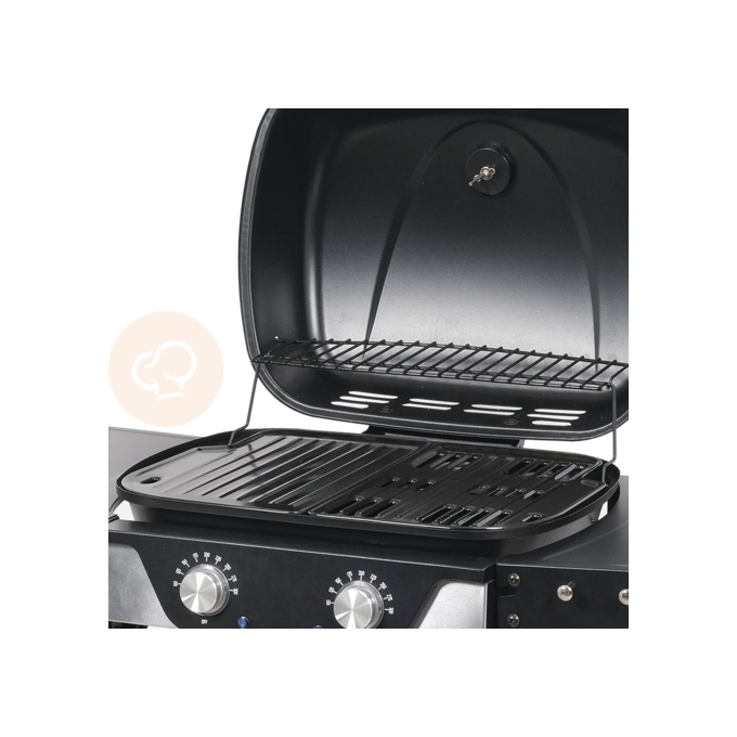 Grill elektryczny YATO Asahi to zaawansowane urządzenie do grillowania, łączące w sobie moc, funkcjonalność i wygodę użytkowania.

Produkt wysoce odporny na działanie warunków atmosferycznych (wodoodporność IPX4).

Konstrukcja grilla YATO Asahi została starannie przemyślana pod kątem wygody użytkowania:
• pokrywa z wbudowanym termometrem przyspiesza proces grillowania i chroni przed wiatrem; dodatkowo dym z potraw nada im odpowiedni smak i aromat
• 6 wieszaków na akcesoria oraz składane półki boczne zapewniają dodatkową przestrzeń roboczą
• czytelne, chromowane pokrętła regulacji temperatury
• składane półki boczne sprawiają, że grilla zajmuje mało miejsca i jest łatwiejszy w przechowywaniu i transporcie

Grill wyposażony jest w dwie grzałki o łącznej mocy 2300W i oferuje imponującą wydajność grzewczą.

Jego unikalna cecha to 2-strefowa regulacja temperatury w zakresie 100 - 300°C, umożliwiająca jednoczesne przygotowywanie różnych potraw w odmiennych temperaturach.

Grill posiada emaliowany ruszt o powierzchni grzewczej 47 x 37 cm, zapewniający dużą przestrzeń do grillowania.

Dodatkowo, wyposażony jest w emaliowaną płytę oraz emaliowaną kratkę podgrzewającą o wymiarach 40 x 15 cm, co zwiększa jego wszechstronność.

Dodatkowe informacje
• moc: 2300 W (230V 50Hz)
• ilość grzałek: 2, każda o mocy 1,15 kW
• stalowa misa odporna na działania wysokiej temperatury
• pojemnik na tłuszcz - możliwość wyjęcia i umycia poza grillem
• stopień ochrony przed deszczem: IPX4

Wymiary i waga
• grill: 100,5 x 47,5 x 92,4 cm (szerokość grilla po złożeniu półek: 60 cm)
• powierzchnia grzewcza rusztu: 47 x 37 cm
• kratka do podgrzewania: 40 x 15 cm
• waga grilla: 14,5 kg
• przewód: 1,5 m (1.0 mm²)

Materiał wykonania
• ruszt: stal pokryta emalią
• płyta: stal pokryta emalią
• kratka podgrzewająca: stal pokryta emalią
• grzałki: stal nierdzewna
• termometr: stal nierdzewna
• pokrywa: stal, malowana na kolor czarny, odporna na wysoką temperaturę
• misa: stal, malowana na kolor czarny, odporna na wysoką temperaturę
• uchwyt: stal nierdzewna
• pojemnik na tłuszcz: stal malowana na kolor czarny
• panel przedni: stal malowana proszkowo na kolor czarny, stal nierdzewna
• pokrętła: ABS
• półki boczne: stal malowana proszkowo na kolor czarny
• nogi: stal malowana proszkowo na kolor czarny
• kółka: PE

W celach logistycznych grill gazowy zapakowany jest w karton. Panel grilla wraz z pokrywą dostarczony jest w całości, co ułatwia i przyspiesza montaż. | Asahi, Grill elektryczny, stojący 2300 W, 47x37 cm