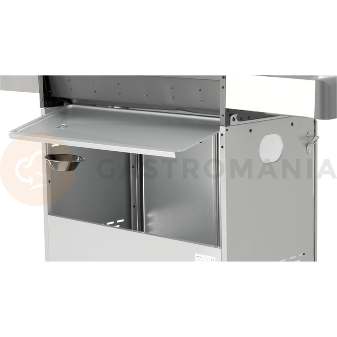 Grill gazowy 6+1 o nowoczesnym wyglądzie wykonany ze stali nierdzewnej, wyposażony w żeliwny ruszt o wymiarach 82 x 41,5 cm. Półki boczne oraz pojemna, zamykana szafka ułatwią przechowywanie przypraw i niezbędnych akcesoriów. Palnik boczny o mocy 2,2 kW umożliwi gotowanie i podgrzewanie potraw w garnku lub na patelni. Dodatkowym atutem jest miejsce na butlę gazową, pojemnik ze stali nierdzewnej umieszczony w jednej z półek bocznych oraz wbudowany otwieracz do butelek.

Wymiary i waga:
• Grill: 144 x 57 x 112cm 
• Ruszt żeliwny, żebrowy (4szt) - powierzchnia grzewcza 82 x 41,5 cm, waga 6,45kg
• Okrągły ruszt (ø30cm) wbudowany w ruszt żebrowy. Możliwość wyjęcia okrągłego rusztu i włożenia specjalnej, kamiennej płyty na pizzę (brak w zestawie)
• Kratka podgrzewająca: 82 x 12cm 
• Waga grilla: 46 kg
• Wymiar szyby: 76 x 13cm
• Wymiar półki bocznej: 34,5 x 42,5cm
• Wymiar pojemnika na jedzenie: 26,5 x 32,5 x 9,5cm
• UWAGA: brak płyty żeliwnej w zestawie. Możliwość dokupienia dwustronnej płyty o wymiarach 22 x 41cm (indeks YG-20020)

Informacje:
• Otwierana szafka ze specjalną kieszenią (otworem) przeznaczonym na przechowywanie w trakcie i po grillowaniu polskiej butli gazowej 11kg. 
• Pokrywa z termometrem zapewnia szybsze grillowanie oraz osłonę przed wiatrem. Dodatkowo dym z potraw nada im odpowiedni smak i aromat.
• Szybka umieszczona w pokrywie umożliwia podgląd stanu przyrządzanych potraw. Szybka o grubości 6mm odporna na wysoką temperaturę.
• Zapalnik umieszczony w pokrętłach
• Wyjmowany pojemnik na jedzenie - idealna do przechowywania zamarynowanych potraw, odłożenia upieczonych, gorących potraw i utrzymywanie ich temperatury (dodatkowo można owinąć je aluminiową folią)
• Niezawodny, żeliwny ruszt, który szybko się nagrzewa i długo utrzymuje ciepło.
• Kratka podgrzewająca nad rusztem wykonana ze stali nierdzewnej 
• Ilość palników: 6+1, czyli 6 palników głównych ze stali nierdzewnej, każdy o mocy 3kW. 1 palnik boczny o mocy 2,2kW.
• Łączna moc: 20,2kW
• Średnie spalanie gazu*: 1468 g/h
• Palnik boczny umożliwia ugotowanie lub podgrzanie zupy, przygotowanie sosów, zagotowanie wody na herbatę. 
• Stalowa misa odporna na działania wysokiej temperatury 
• Półki boczne oraz pojemna, zamykana szafka ułatwią przechowywanie przypraw i niezbędnych akcesoriów.
• 4 obrotowe kółka z hamulcem ułatwią transport grilla.
• 6 wieszaków umieszczonych na półkach bocznych. Idealne do zawieszenia sztućców, ściereczki itp.
• 7 pokręteł z niebieskim światłem LED, które zapalają się po uruchomieniu danego palnika. Oświetlenie ułatwią grillowanie po zmroku, informuje który palnik jest włączony
• Wyprofilowane osłony palnika (aromatyzery) z wycięciami 
• Otwieracz do butelek z boku grilla
• Możliwość wysunięcia płyty ściekowej i umycia poza grillem
• Możliwość dokupienia pokrowca na grilla - model YATO YG-20051
• Możliwość zainstalowania obrotowego rożna elektrycznego do przyrządzania m.in. kurczaka - model YG-20021

*Zużycie maksymalne przy działających wszystki palnikach

Materiał wykonania: 
• Ruszt: żeliwo
• Kratka podgrzewająca: stal nierdzewna (S/S 430)
• Palnik: stal nierdzewna
• Osłona palnika (aromatyzer): stal pokryta emalią
• Termometr: stal nierdzewna
• Pokrywa: stal nierdzewna (S/S 430), podwójna warstwa
• Misa: stal, malowana na kolor czarny, odporna na wysoką temperaturę
• Uchwyt: stal nierdzewna
• Panel przedni: stal nierdzewna (S/S 430)
• Półki boczne: stal nierdzewna (S/S 430)
• Półki boczne (wieszaki): tworzywo sztuczne, kolor szary
• Szafka przednia (drzwiczki): stal nierdzewna (S/S 430), podwójna warstwa
• Szafka przednia (pozostałe elementy): stal, malowana proszkowo na kolor srebrny
• Szyba: szkło hartowane
• Pojemnik na jedzenie: stal nierdzewna

STAL NIERDZEWNA S/S 430 należy do wysokogatunkowych stali ferrytycznych. Wysoka zawartość chromu a tym samym wysoka odporność korozyjna pozwala na zastosowanie w produktach o podwyższonym działaniu wody. 

ŻELIWO - wysokowęglowy stop żelaza z węglem (ponad 2,11% węgla). Gwarantuje lepsze parametry termiczne - równomiernie się nagrzewa, doskonale przewodzi temperaturę, długo utrzymuje ciepło. Jest bardzo trwały oraz wysoce odporny na ścieranie i korozję

Zalety grillowania na grillu gazowym:
• WYJĄTKOWY SMAK -wyjątkowy smak otrzymujemy dzięki odparowywaniu z potraw soków i tłuszczy. Kopuła w grillu gazowym zatrzymuje dym i nadaje im aromat
• KONTROLA TEMPERATURY -dzięki pokrętłom, pokrywie, kilku palnikom oraz termometrowi jesteś w stanie dopasować temperaturę do przyrządzanych mięs, warzyw i serów.
• KOMFORT PRACY -W porównaniu do grilli węglowych grillowanie oraz konserwacja będzie dużo łatwiejsza. Po pierwsze dzięki szybkiemu nagrzewaniu się grilla możesz zacząć smażyć już po kilku minutach. Po drugie nie musisz dorzucać węgla, dmuchać i kontrolować wielkości płomienia. Po trzecie czyszczenie grilla gazowego jest znacznie szybsze - m.in. nie wymaga wysypywania popiołu.

Możliwość dokupienia dodatkowych akcesoriów:
• pokrowiec YG-20051
• płyta żeliwna YG-20020
• rożno elektryczne YG-20021
• wąż z reduktorem VOREL 99670 lub 99671

W celach logistycznych grill gazowy zapakowany jest w karton. Panel grilla wraz z pokrywą dostarczony jest w całości, co ułatwia i przyspiesza montaż

Do grilla nie jest dołączony reduktor oraz wąż. | Itami, Grill gazowy 6+1 stal nierdzewna 20,5 kW, z szybą