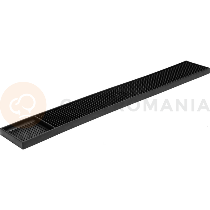 Mata barmańska marki YATO o wymiarach 590 x 80 x 15 mm.
Wykonana z wysokiej jakości antypoślizgowego tworzywa TPR. Pozwala zachować czystość podczas przygotowywania i serwowania napojów i drinków.
Estetycznie wykonana i łatwa do czyszczenia - wystarczy przemyć ją pod bieżącą wodą.
 | YG-07100, Mata barowa 58,0x8,0x1,0 cm czarna
