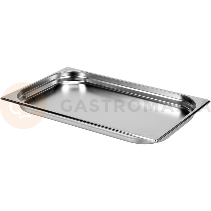 Pojemnik gastronomiczny GN ze stali nierdzewnej, 1/1, 40 mm, pojemność 5,5 l.
Pojemniki gastronomiczne Yato Proffesional Kitchen Equipment przeznaczone są do profesjonalnego wykorzystania w placówkach żywienia zbiorowego.
Wymiary pojemników zgodne są z normą GASTRO NORM PN-EN 631-1:1996, co oznacza, że ich wymiary są dokładnie określone:
• 1/1: 530 x 325 mm
• 1/2: 325 x 265 mm
• 1/3: 325 x 176 mm
• 1/4: 265 x 162 mm
• 1/6: 176 x 162 mm
• 1/9: 176 x 108 mm
• 2/3: 354 x 325 mm

Wyprodukowano je z najwyższej jakości stali nierdzewnej typu 201, o matowej i gładkiej powierzchni, zgodnie ze standaryzacją GASTRO NORM PN-EN 631-1:1996.
Pojemniki GN służą do przechowywania żywności w warunkach chłodniczych i mroźniczych - do -40°C. Idealnie nadają się również do wykorzystania w zakresie wyższych temperatur - do 300°C. Dzięki temu można je używać w technologii pieców konwekcyjno-parowych.
Charakteryzuje je podwyższona odporność na uszkodzenia mechaniczne oraz działanie kwasów organicznych i detergentów. Właśnie dlatego, nadają się do mycia w zmywarkach oraz są odporne na intensywne szorowanie powierzchni.
Szczególną uwagę przyłożono do detali, takich jak zaokrąglone naroża czy gładkie ranty, które zapewniają wysoki poziom bezpieczeństwa oraz higieny użytkowania. Dodatkowe przetłoczenie na obwodzie każdego pojemnika wzmacnia jego konstrukcję, zabezpieczając go przed zagnieceniami powstałymi podczas eksploatacji i umożliwia piętrowe składowanie.
Dane techniczne
• grubość ścianki [mm]: 0,7
• materiał: stainless steel 201
• norma gastronomiczna [GN]: 1/1
• pojemność [L]: 5,5
• wysokość [mm]: 40

 | YG-00251, Pojemnik gastronomiczny ze stali nierdzewnej GN 1/1 40 mm