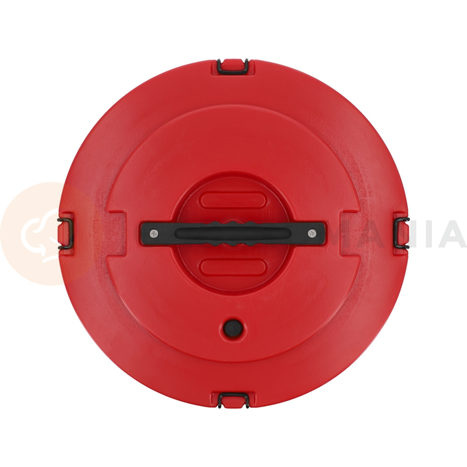 Pojemność: 30 l
Średnica zewnętrzna: 410 mm
Średnica wewnętrzna: 350 mm
Wysokość zewnętrzna: 380 mm
Wysokość wewnętrzna: 320 mm
Materiał zbiornika: stal nierdzewna
Materiał obudowy: PE
Podwójne ściany: tak
Uchwyt: x2
Zatrzaski: x4
Zawór dekompresyjny: tak
Uszczelka silikonowa: tak
Izolacja termiczna: tak
Wzrost temperatury: 4 h: -3~0 ˚C
Spadek temperatury: 4 h: 85~80 ˚C
Możliwość piętrowania: tak, o tej samej pojemności
Łatwe czyszczenie: tak
Odporność na uszkodzenia mechaniczne: tak
Odporność na działanie kwasów organicznych i detergentów: tak | YG-09233, Termos transportowy okrągły z kranikiem 30 l
