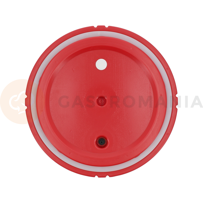 Pojemność: 30 l
Średnica zewnętrzna: 410 mm
Średnica wewnętrzna: 350 mm
Wysokość zewnętrzna: 380 mm
Wysokość wewnętrzna: 320 mm
Materiał zbiornika: stal nierdzewna
Materiał obudowy: PE
Podwójne ściany: tak
Uchwyt: x2
Zatrzaski: x4
Zawór dekompresyjny: tak
Uszczelka silikonowa: tak
Izolacja termiczna: tak
Wzrost temperatury: 4 h: -3~0 ˚C
Spadek temperatury: 4 h: 85~80 ˚C
Możliwość piętrowania: tak, o tej samej pojemności
Łatwe czyszczenie: tak
Odporność na uszkodzenia mechaniczne: tak
Odporność na działanie kwasów organicznych i detergentów: tak | YG-09233, Termos transportowy okrągły z kranikiem 30 l