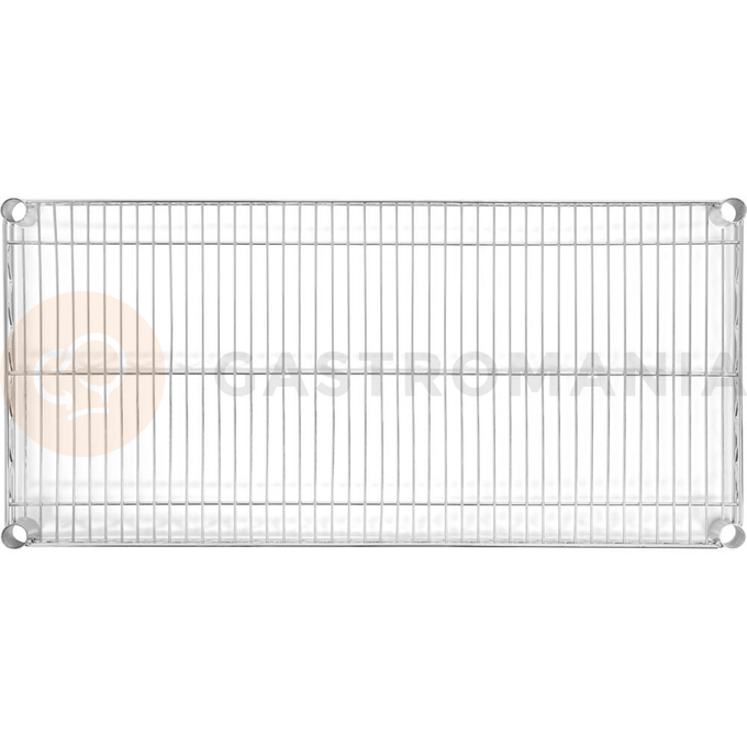 Półka regału o wymiarze 457 x 1210mm ze stali chromowanej.
Półka Yato przeznaczona do ażurowego regału, doskonale sprawdzającego się w kuchniach, magazynach, sklepach, warsztatach. Wzmocnienie sprawia, że nośność każdej półki wynosi aż 200 kg, a całego regału - 800 kg. Chromowana powierzchnia gwarantuje ochronę przed korozją i uszkodzeniami eksploatacyjnymi, a druciana konstrukcja zapewnia produktom idealną wentylację.
• wysokość półek można swobodnie regulować na słupkach
• półka jest sprzedawana w kompletach po 4 szt
• regał nadaje się do samodzielnego montażu i jest łatwy do utrzymania w czystości
• gotowy regał składa się z 4 półek i 4 słupków - zestawy półek i słupków należy zakupić osobno
• w zestawie znajdują się 4 komplety klipsów montażowych

Informacje:
• nośność: 200 kg
• szerokość: 1210 mm
• głębokość: 457 mm
• grubość drutu: 3,4 mm
• grubość rantu: 4,6 mm
• grubość wzmocnienia półki: 6,1 mm

 | YG-09052, Półka do regału ażurowego 457x1210 mm