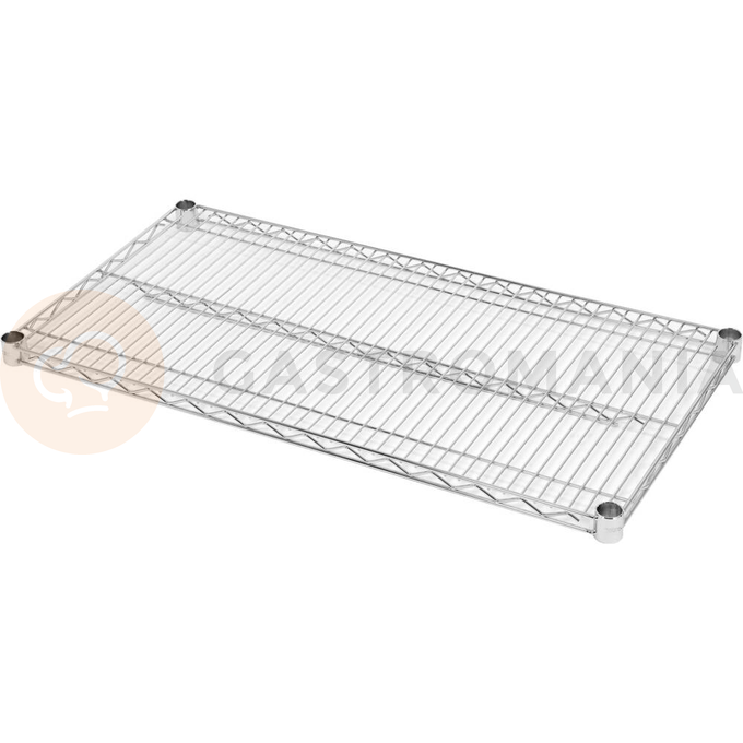 Półka regału o wymiarze 457 x 1210mm ze stali chromowanej.
Półka Yato przeznaczona do ażurowego regału, doskonale sprawdzającego się w kuchniach, magazynach, sklepach, warsztatach. Wzmocnienie sprawia, że nośność każdej półki wynosi aż 200 kg, a całego regału - 800 kg. Chromowana powierzchnia gwarantuje ochronę przed korozją i uszkodzeniami eksploatacyjnymi, a druciana konstrukcja zapewnia produktom idealną wentylację.
• wysokość półek można swobodnie regulować na słupkach
• półka jest sprzedawana w kompletach po 4 szt
• regał nadaje się do samodzielnego montażu i jest łatwy do utrzymania w czystości
• gotowy regał składa się z 4 półek i 4 słupków - zestawy półek i słupków należy zakupić osobno
• w zestawie znajdują się 4 komplety klipsów montażowych

Informacje:
• nośność: 200 kg
• szerokość: 1210 mm
• głębokość: 457 mm
• grubość drutu: 3,4 mm
• grubość rantu: 4,6 mm
• grubość wzmocnienia półki: 6,1 mm

 | YG-09052, Półka do regału ażurowego 457x1210 mm