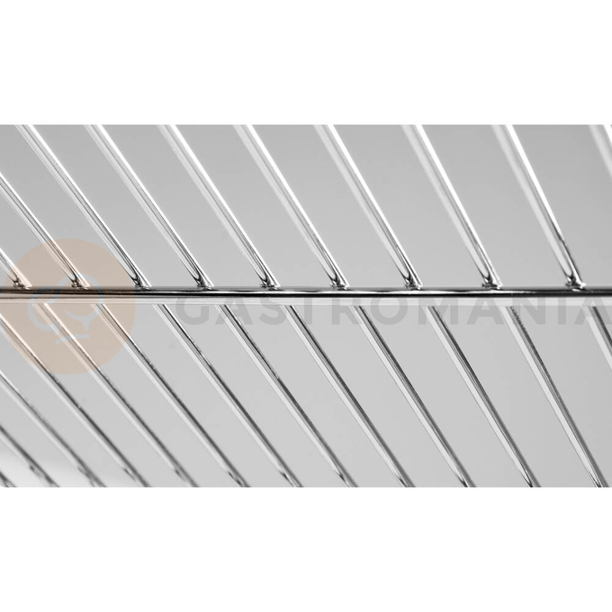 Półka regału o wymiarze 457 x 1520 mm ze stali chromowanej.
Półka Yato przeznaczona do ażurowego regału, doskonale sprawdzającego się w kuchniach, magazynach, sklepach, warsztatach. Wzmocnienie sprawia, że nośność każdej półki wynosi aż 200 kg, a całego regału - 800 kg. Chromowana powierzchnia gwarantuje ochronę przed korozją i uszkodzeniami eksploatacyjnymi, a druciana konstrukcja zapewnia produktom idealną wentylację.
• wysokość półek można swobodnie regulować na słupkach
• półka jest sprzedawana w kompletach po 4 szt
• regał nadaje się do samodzielnego montażu i jest łatwy do utrzymania w czystości
• gotowy regał składa się z 4 półek i 4 słupków - zestawy półek i słupków należy zakupić osobno
• w zestawie znajdują się 4 komplety klipsów montażowych

Informacje:
• nośność: 200 kg
• szerokość: 1520 mm
• głębokość: 457 mm
• grubość drutu: 3,4 mm
• grubość rantu: 4,6 mm
• grubość wzmocnienia półki: 6,1 mm

 | YG-09053, Półka do regału ażurowego 457x1520 mm