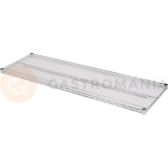 Półka regału o wymiarze 457 x 1520 mm ze stali chromowanej.
Półka Yato przeznaczona do ażurowego regału, doskonale sprawdzającego się w kuchniach, magazynach, sklepach, warsztatach. Wzmocnienie sprawia, że nośność każdej półki wynosi aż 200 kg, a całego regału - 800 kg. Chromowana powierzchnia gwarantuje ochronę przed korozją i uszkodzeniami eksploatacyjnymi, a druciana konstrukcja zapewnia produktom idealną wentylację.
• wysokość półek można swobodnie regulować na słupkach
• półka jest sprzedawana w kompletach po 4 szt
• regał nadaje się do samodzielnego montażu i jest łatwy do utrzymania w czystości
• gotowy regał składa się z 4 półek i 4 słupków - zestawy półek i słupków należy zakupić osobno
• w zestawie znajdują się 4 komplety klipsów montażowych

Informacje:
• nośność: 200 kg
• szerokość: 1520 mm
• głębokość: 457 mm
• grubość drutu: 3,4 mm
• grubość rantu: 4,6 mm
• grubość wzmocnienia półki: 6,1 mm

 | YG-09053, Półka do regału ażurowego 457x1520 mm