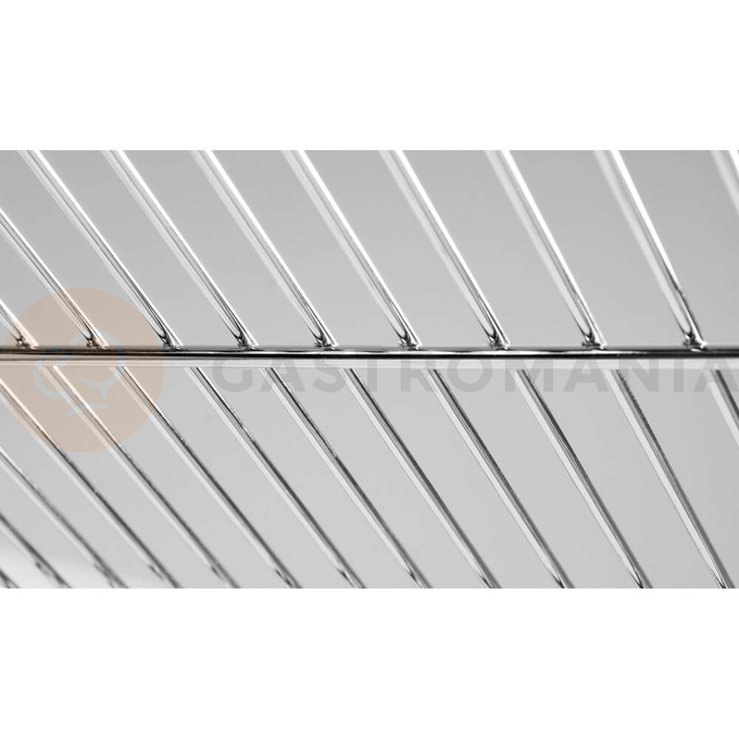 Półka regału o wymiarze 610 x 1060 mm ze stali chromowanej.
Półka Yato przeznaczona do ażurowego regału, doskonale sprawdzającego się w kuchniach, magazynach, sklepach, warsztatach. Wzmocnienie sprawia, że nośność każdej półki wynosi aż 200 kg, a całego regału - 800 kg. Chromowana powierzchnia gwarantuje ochronę przed korozją i uszkodzeniami eksploatacyjnymi, a druciana konstrukcja zapewnia produktom idealną wentylację.
• wysokość półek można swobodnie regulować na słupkach
• półka jest sprzedawana w kompletach po 4 szt.
• regał nadaje się do samodzielnego montażu i jest łatwy do utrzymania w czystości
• gotowy regał składa się z 4 półek i 4 słupków - zestawy półek i słupków należy zakupić osobno
• w zestawie znajdują się 4 komplety klipsów montażowych

Informacje
• nośność: 200 kg
• szerokość: 1060 mm
• głębokość: 610 mm
• grubość drutu: 3,4 mm
• grubość rantu: 4,6 mm
• grubość wzmocnienia półki: 6,1 mm

 | YG-09056, Półka do regału ażurowego 610x1060 mm