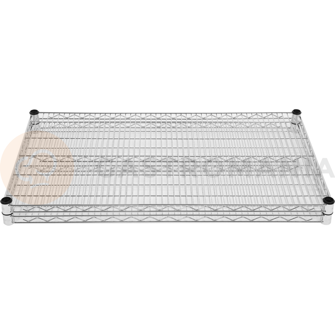 Półka regału o wymiarze 610 x 1210 mm ze stali chromowanej.
Półka Yato przeznaczona do ażurowego regału, doskonale sprawdzającego się w kuchniach, magazynach, sklepach, warsztatach. Wzmocnienie sprawia, że nośność każdej półki wynosi aż 200 kg, a całego regału - 800 kg. Chromowana powierzchnia gwarantuje ochronę przed korozją i uszkodzeniami eksploatacyjnymi, a druciana konstrukcja zapewnia produktom idealną wentylację.
• wysokość półek można swobodnie regulować na słupkach
• półka jest sprzedawana w kompletach po 4 szt.
• regał nadaje się do samodzielnego montażu i jest łatwy do utrzymania w czystości
• gotowy regał składa się z 4 półek i 4 słupków - zestawy półek i słupków należy zakupić osobno
• w zestawie znajdują się 4 komplety klipsów montażowych

Informacje:
• nośność: 200 kg
• szerokość: 1210 mm
• głębokość: 610 mm
• grubość drutu: 3,4 mm
• grubość rantu: 4,6 mm
• grubość wzmocnienia półki: 6,1 mm

 | YG-09057, Półka do regału ażurowego 610x1210 mm