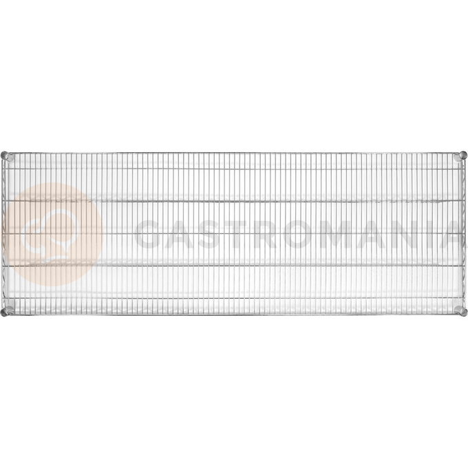 Półka regału o wymiarze 610 x 1520 mm ze stali chromowanej.
Półka Yato przeznaczona do ażurowego regału, doskonale sprawdzającego się w kuchniach, magazynach, sklepach, warsztatach. Wzmocnienie sprawia, że nośność każdej półki wynosi aż 200 kg, a całego regału - 800 kg. Chromowana powierzchnia gwarantuje ochronę przed korozją i uszkodzeniami eksploatacyjnymi, a druciana konstrukcja zapewnia produktom idealną wentylację.
• wysokość półek można swobodnie regulować na słupkach
• półka jest sprzedawana w kompletach po 4 szt
• regał nadaje się do samodzielnego montażu i jest łatwy do utrzymania w czystości
• gotowy regał składa się z 4 półek i 4 słupków - zestawy półek i słupków należy zakupić osobno
• w zestawie znajdują się 4 komplety klipsów montażowych

Informacje:
• nośność: 200 kg
• szerokość: 1520 mm
• głębokość: 610 mm
• grubość drutu: 3,4 mm
• grubość rantu: 4,6 mm
• grubość wzmocnienia półki: 6,1 mm

 | YG-09058, Półka do regału ażurowego 610x1520 mm