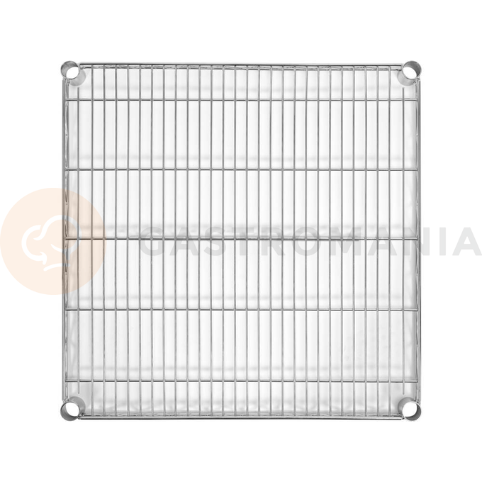 Półka regału o wymiarze 610 x 600 mm ze stali chromowanej.
Półka Yato przeznaczona do ażurowego regału, doskonale sprawdzającego się w kuchniach, magazynach, sklepach, warsztatach. Wzmocnienie sprawia, że nośność każdej półki wynosi aż 200 kg, a całego regału - 800 kg. Chromowana powierzchnia gwarantuje ochronę przed korozją i uszkodzeniami eksploatacyjnymi, a druciana konstrukcja zapewnia produktom idealną wentylację.
• wysokość półek można swobodnie regulować na słupkach
• półka jest sprzedawana w kompletach po 4 szt
• regał nadaje się do samodzielnego montażu i jest łatwy do utrzymania w czystości
• gotowy regał składa się z 4 półek i 4 słupków - zestawy półek i słupków należy zakupić osobno
• w zestawie znajdują się 4 komplety klipsów montażowych

Informacje:
• nośność: 200 kg
• szerokość: 600 mm
• głębokość: 610 mm
• grubość drutu: 3,4 mm
• grubość rantu: 4,6 mm
• grubość wzmocnienia półki: 6,1 mm

 | YG-09054, Półka do regału ażurowego 610x600 mm