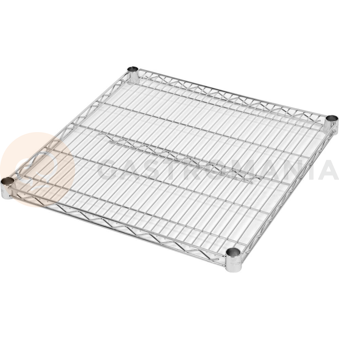 Półka regału o wymiarze 610 x 600 mm ze stali chromowanej.
Półka Yato przeznaczona do ażurowego regału, doskonale sprawdzającego się w kuchniach, magazynach, sklepach, warsztatach. Wzmocnienie sprawia, że nośność każdej półki wynosi aż 200 kg, a całego regału - 800 kg. Chromowana powierzchnia gwarantuje ochronę przed korozją i uszkodzeniami eksploatacyjnymi, a druciana konstrukcja zapewnia produktom idealną wentylację.
• wysokość półek można swobodnie regulować na słupkach
• półka jest sprzedawana w kompletach po 4 szt
• regał nadaje się do samodzielnego montażu i jest łatwy do utrzymania w czystości
• gotowy regał składa się z 4 półek i 4 słupków - zestawy półek i słupków należy zakupić osobno
• w zestawie znajdują się 4 komplety klipsów montażowych

Informacje:
• nośność: 200 kg
• szerokość: 600 mm
• głębokość: 610 mm
• grubość drutu: 3,4 mm
• grubość rantu: 4,6 mm
• grubość wzmocnienia półki: 6,1 mm

 | YG-09054, Półka do regału ażurowego 610x600 mm