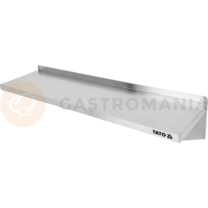 Półka wisząca z rantem marki Yato o wymiarze 900 x 300 x 180 mm
Półki wiszące są niezwykle funkcjonalne i bardzo przydatne niemal w każdej kuchni. Pozwalają dodatkowo wykorzystać przestrzeń tworząc niezwykle przydatne miejsce do przechowywania różnego typu pojemników, przypraw, przyborów kuchennych, itp.
• półki Yato wykonane są z wysokiej jakości stali nierdzewnej, przez co ich czyszczenie jest bardzo łatwe i szybkie
• dodatkowo z tyłu posiadają rant o wysokości 35mm zabezpieczający przed przedostawaniem się zabrudzeń pomiędzy półkę a ścianę

Informacje:
• długość [mm]: 900
• materiał: stal nierdzewna
• szerokość [mm]: 300
• wysokość [mm]: 180

 | YG-09040, Półka wisząca z rantem pojedyncza 900x300x180 mm