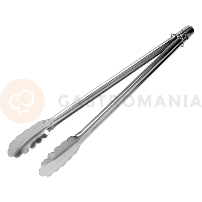 Szczypce uniwersalne YATO YG-02752 o długości 400mm.

Funkcjonalne szczypce o wszechstronnym zastosowaniu gastronomicznym.

Wykonane są z wysokiej jakości stali nierdzewnej 18/8. Grubość profilu 1,0mm zapewnia im dużą wytrzymałość i stabilność podczas pracy. Dodatkowe przetłocznia wzmacniają ich konstrukcję.

Szczypce posiadają blokadę pozwalającą na zamknięci ich, co znacznie ułatwia przechowywanie w szufladach.

Chromowane wykończenie nadaje szczypcom YATO elegancki wygląd, a jednocześnie ułatwia utrzymanie ich w czystości. Dodatkowo można je myć w zmywarkach.
 | YG-02752, Szczypce uniwersalne stalowe 400 mm