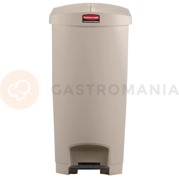 Kosz z pedałem 90l beżowy | RUBBERMAID, Slim Jim