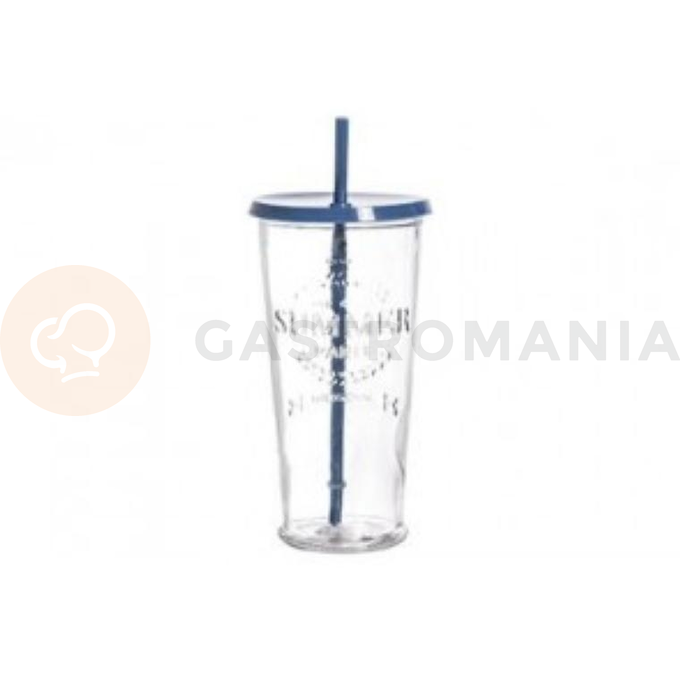 Szklanka z pokrywką i słomką 660 ml | COSY &amp; TRENDY, 304081