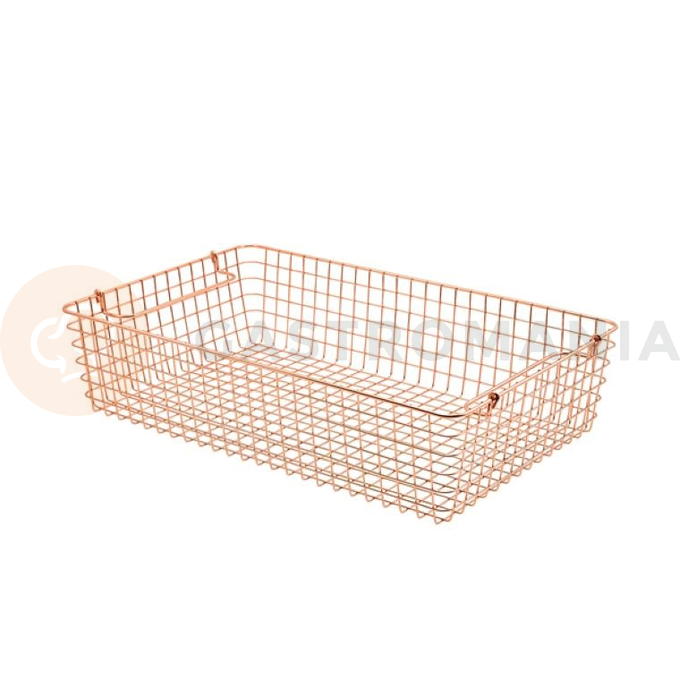 Koszyk z uchwytami miedziany 340x230x150 mm | GENWARE, 235229