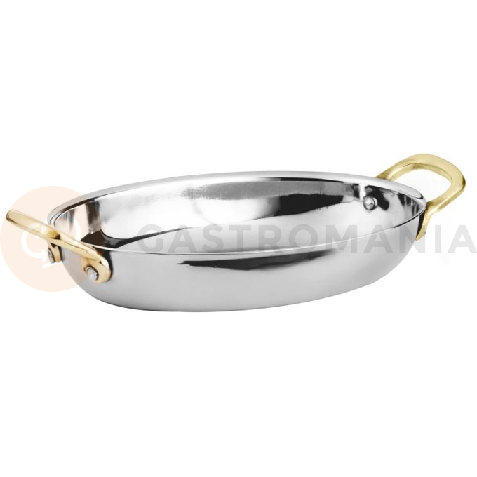 Patelnia owalna, 2 uchwyty, stal nierdzewna, 500 ml, 185x135x32 mm | AMBITION, Charms