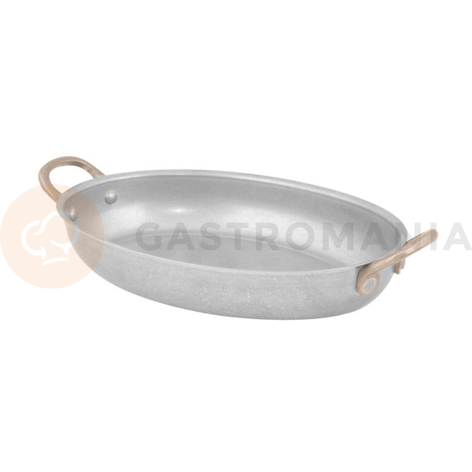 Patelnia owalna, 2 uchwyty, stal nierdzewna vintage, 500 ml, 185x135x32 mm | AMBITION, Charms