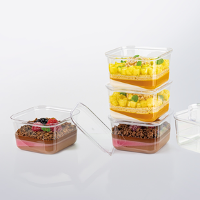 Opakowanie plastikowe kwadratowee na ciasto, 210 ml, 100 szt. | MARTELLATO, Kubito