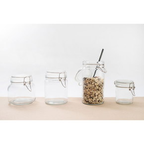 Słoik z klamrą, cylinder, 700 ml, kpl. 4 szt. | TOM-GAST, T-1170