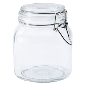 Słoik z klamrą, kwadrat, 1000 ml, kpl. 4 szt. | TOM-GAST, T-1310