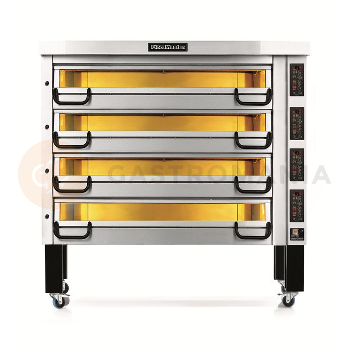 Piec do pizzy czterokomorowy, 32x pizza 40 cm, komory o wymiarach 1640x820x210 mm, panel manualny | PIZZA MASTER, PM 844E