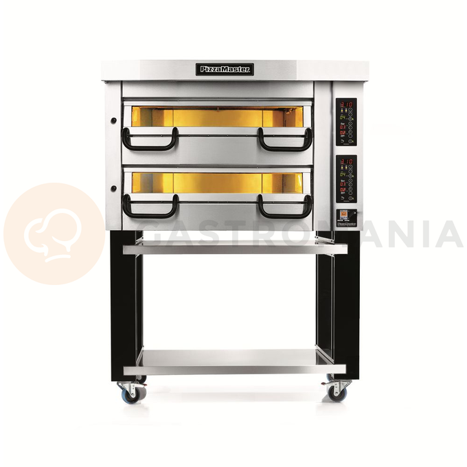Piec do pizzy dwukomorowy, 8x pizza 40 cm, komory o wymiarach 820x820x210 mm, panel manualny | PIZZA MASTER, PM 822E