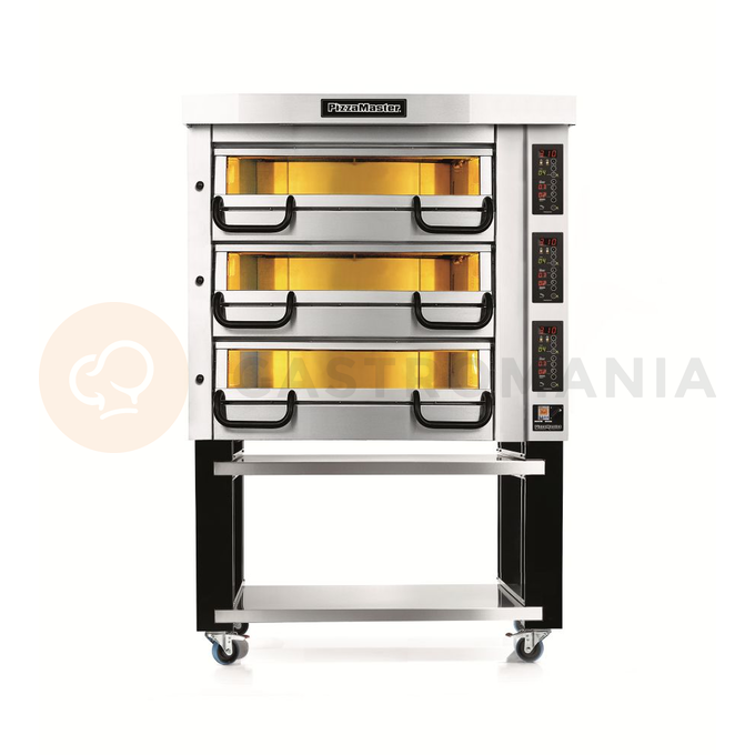 Piec do pizzy trzykomorowy, 6x pizza 45 cm, komory o wymiarach 670x920x210 mm, panel manualny | PIZZA MASTER, PM 913E