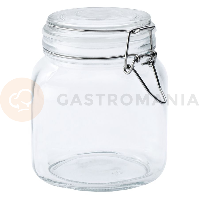 Słoik z klamrą, kwadrat, 1000 ml, kpl. 4 szt. | TOM-GAST, T-1310