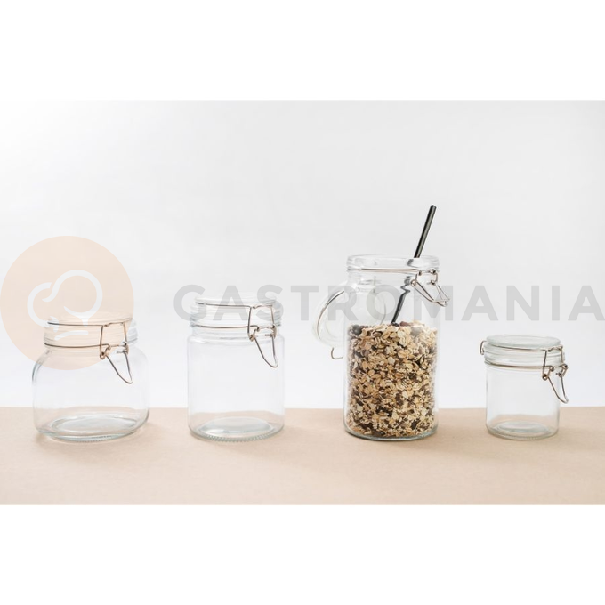 Słoik z klamrą, kwadrat, 1500 ml, kpl. 4 szt. | TOM-GAST, T-1315