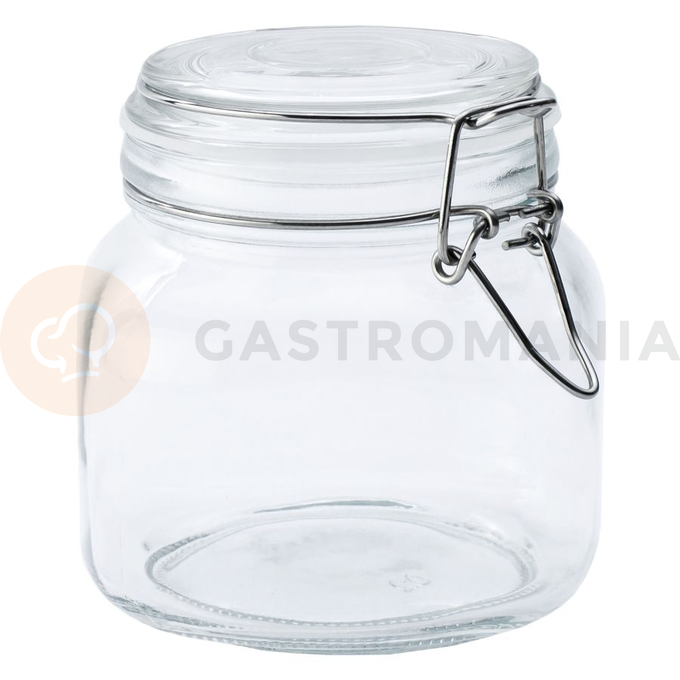 Słoik z klamrą, kwadrat, 750 ml, kpl. 4 szt. | TOM-GAST, T-1375