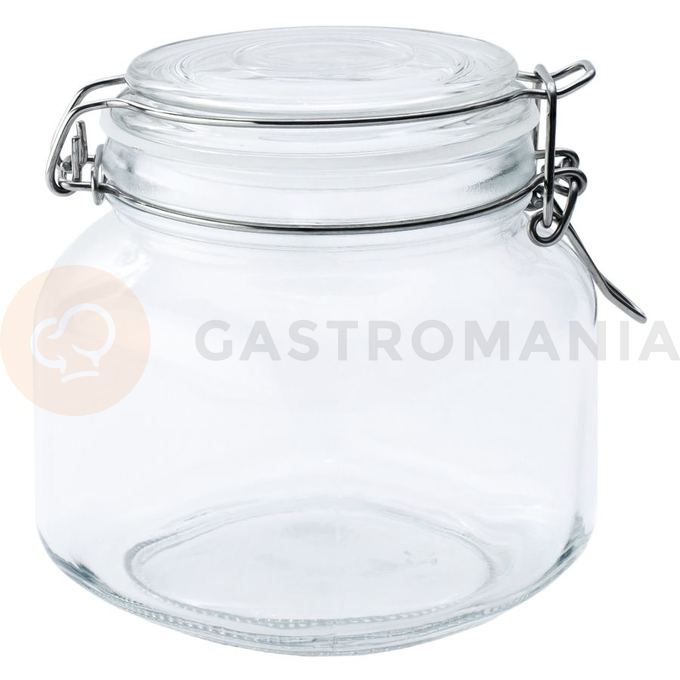 Słoik z klamrą, kwadrat, 750 ml, kpl. 4 szt. | TOM-GAST, T-1375